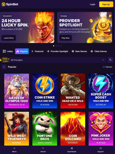 Spinbet Popular Games